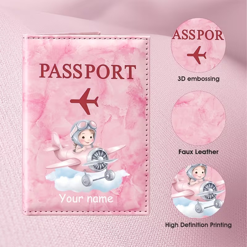 Travel Accessories Pink - Personalized Custom Name Pink Dreamy Flight