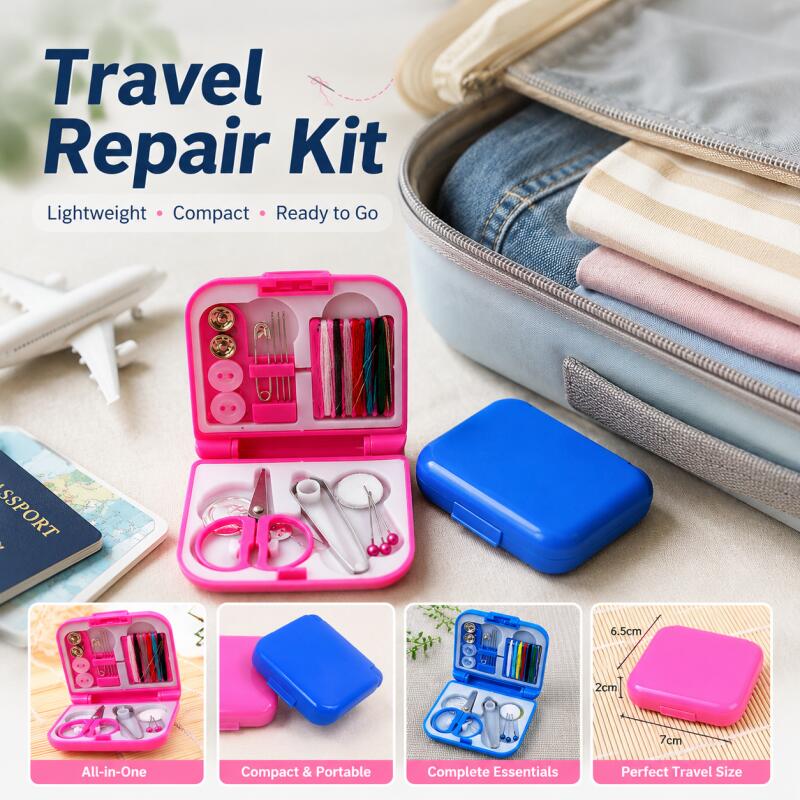 Travel Accessories To Sew - Foldable Portable Mini Sewing Kit Box,