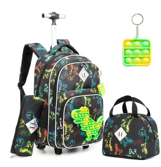 Travel Router Accessories - School Rolling Backpack Set for Boys