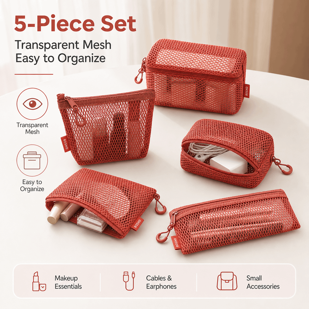 Travel Accessories Online - Nylon Transparent Storage Bag Breathable Square