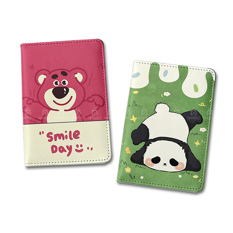 Travel Accessories Pink - Cute Panda Passport Cover Girl Cartoon