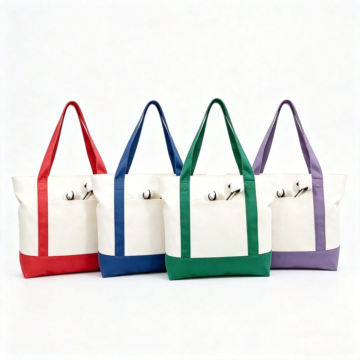 Travel Accessories Pink - Women's Colorblock Canvas Tote Bag, Large
