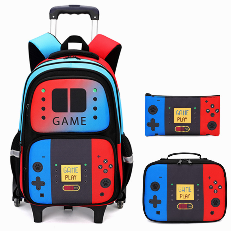 Travel Router Accessories - 3PCS Kids Rolling Backpack for Boys