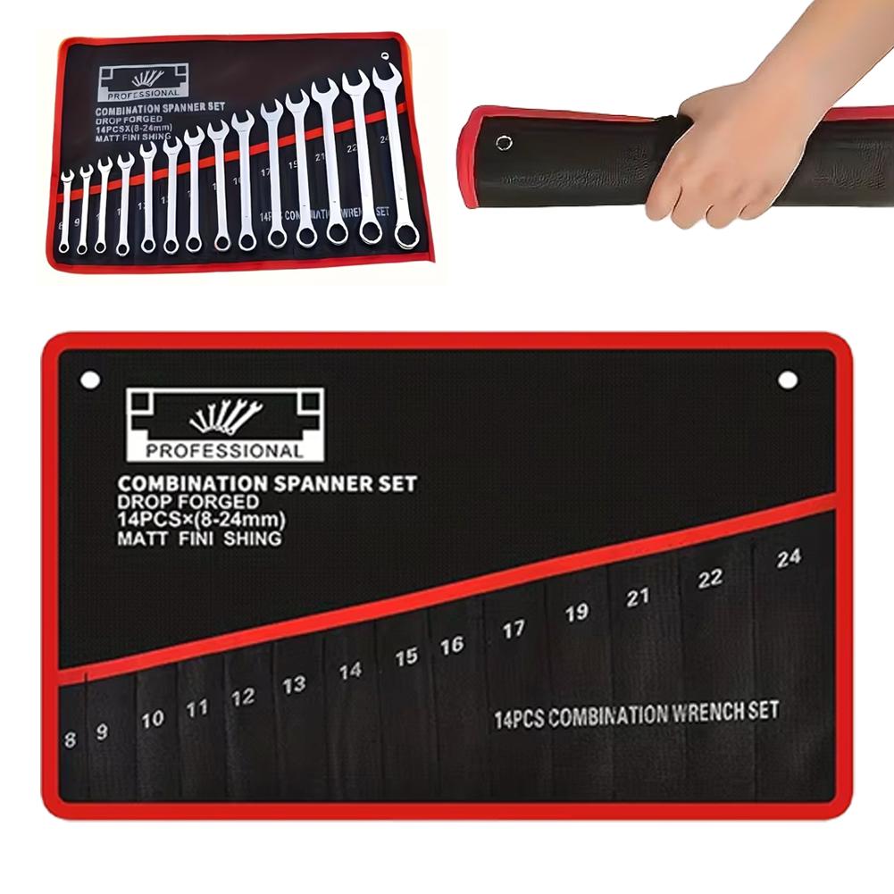 Travel Router Accessories - 14 Pockets Roll Up Wrench Tool