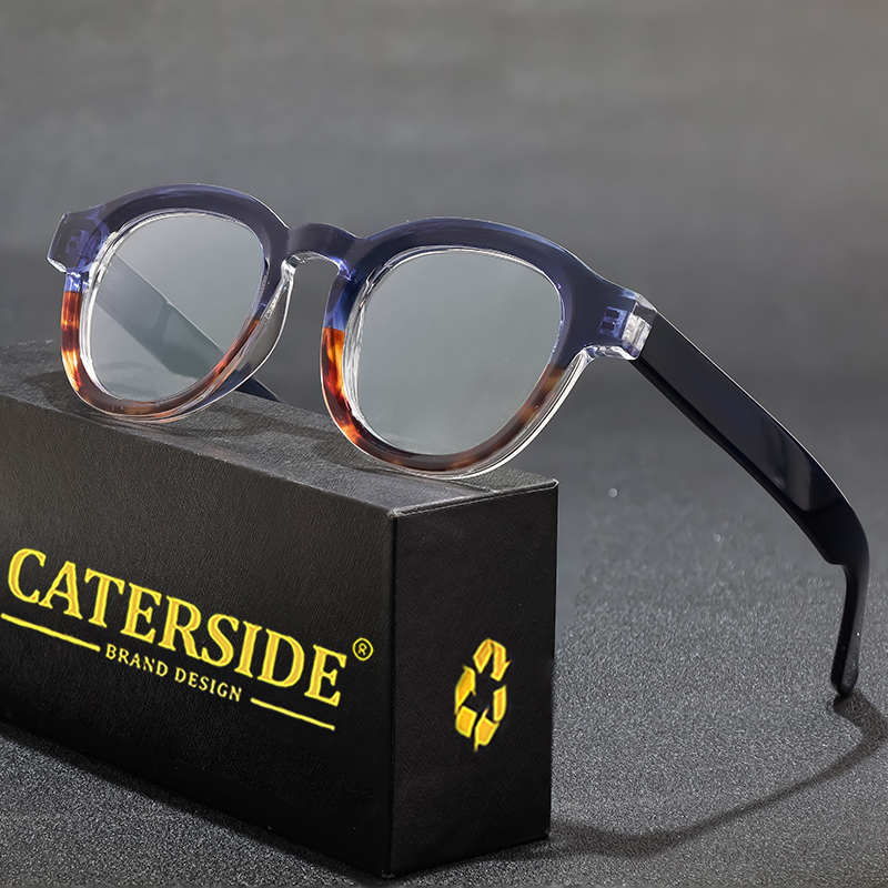 Travel Reading Accessories - CATERSIDE Round Glasses Frame for Man
