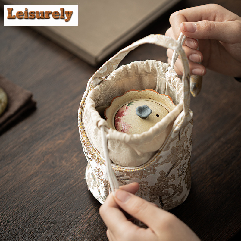 Chinese Brocade Drawstring Tea - Travel Accessories Kit Bag recension och pris