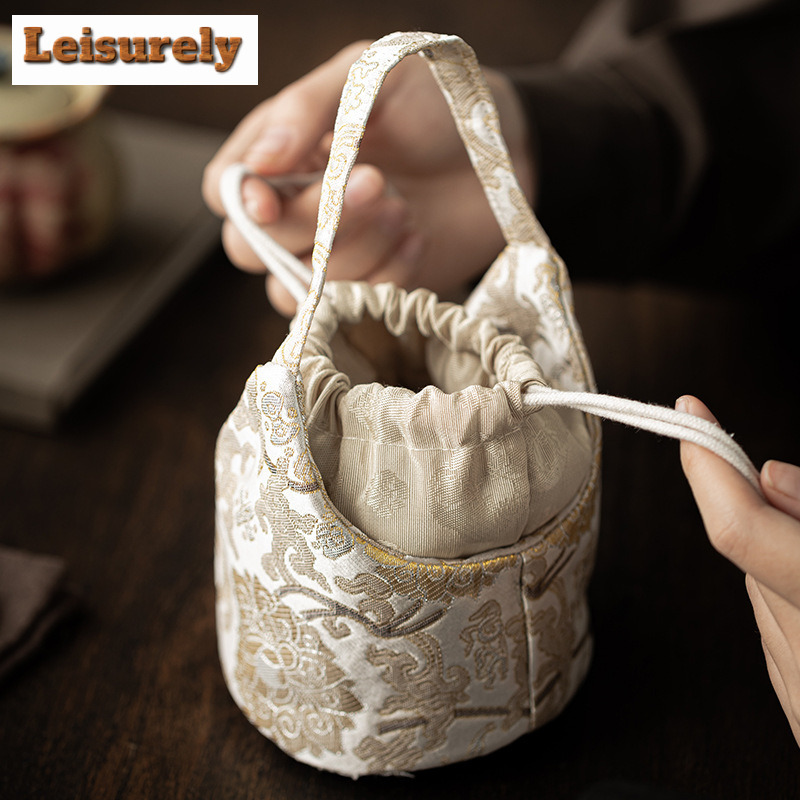 Chinese Brocade Drawstring Tea - Travel Accessories Kit Bag recension och pris