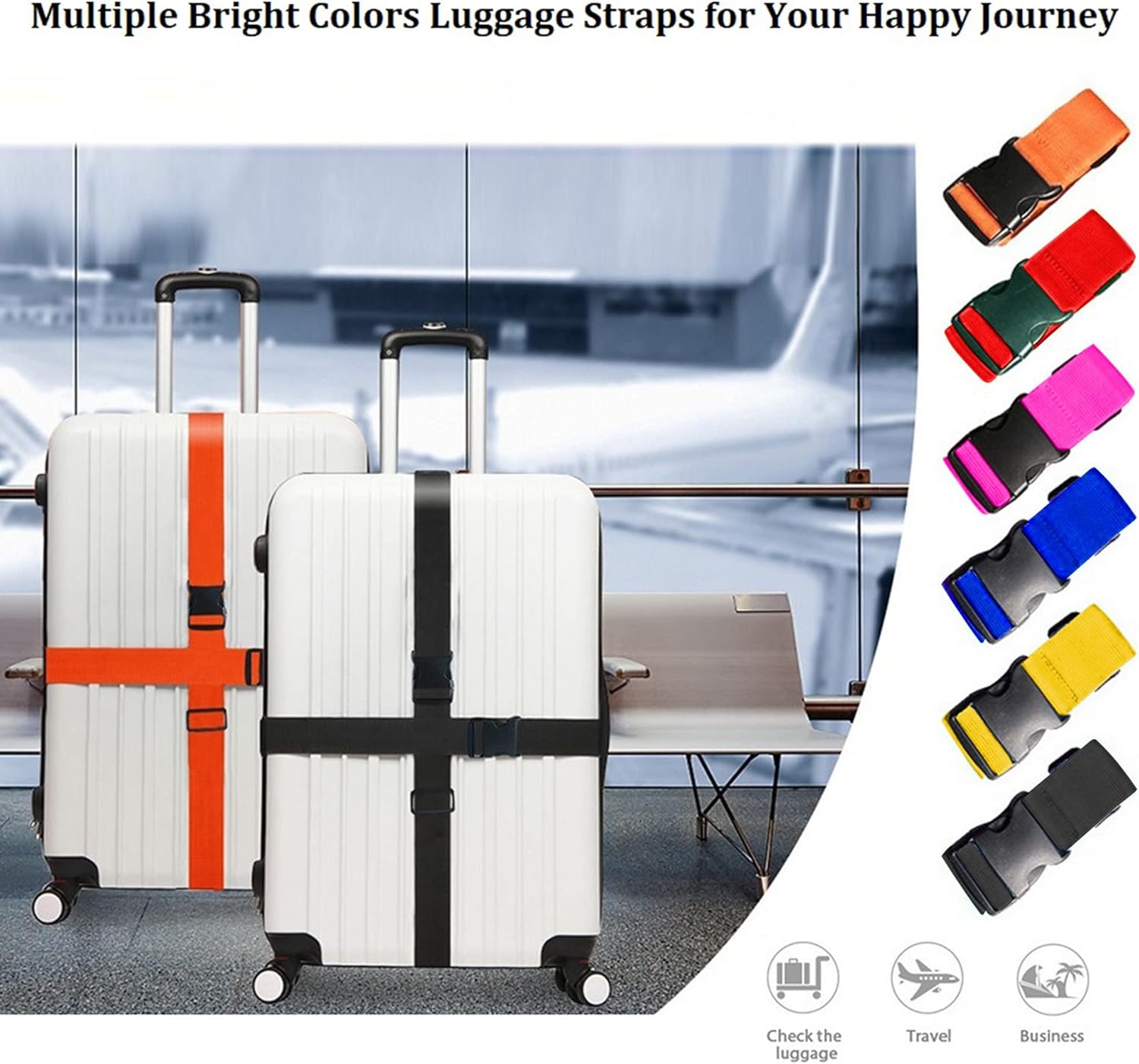 Bright Color Adjustable Luggag - Travel Accessories Luggage Straps recension och pris