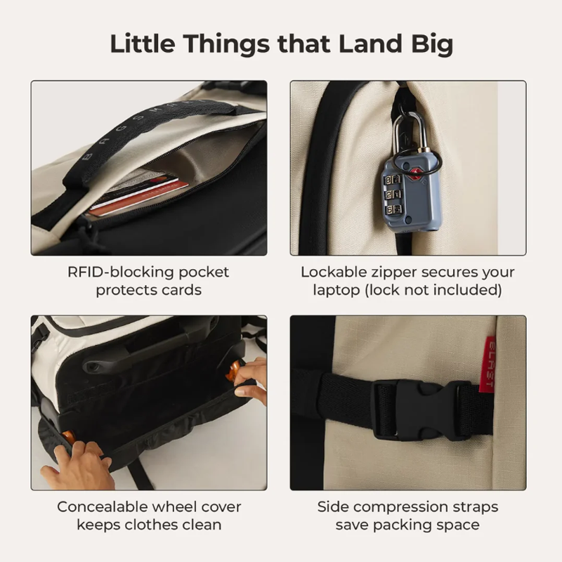 BAGSMART 43L Roller Travel Bac - Travel Router Accessories recension och pris