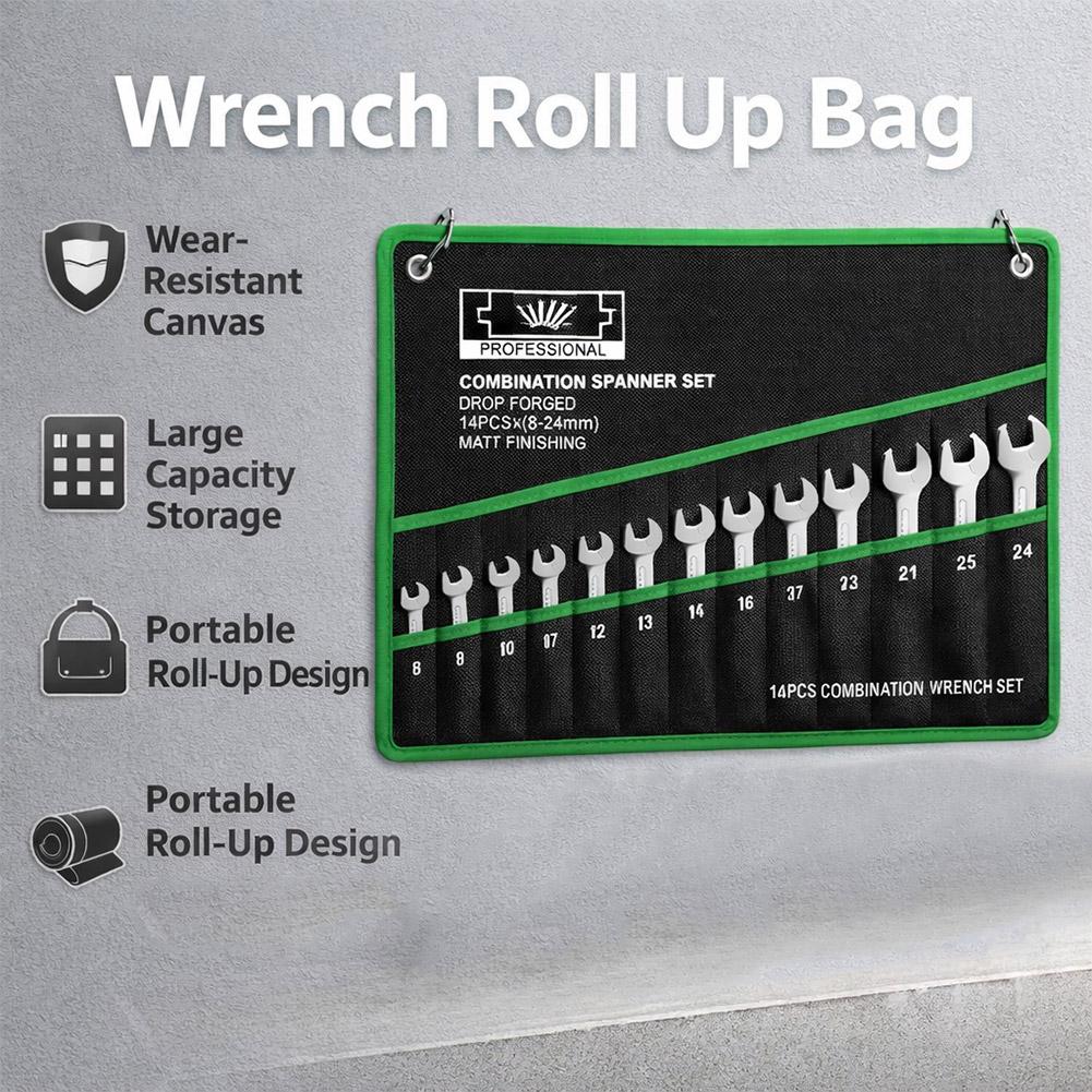 14 Pockets Roll Up Wrench Tool - Travel Router Accessories recension och pris